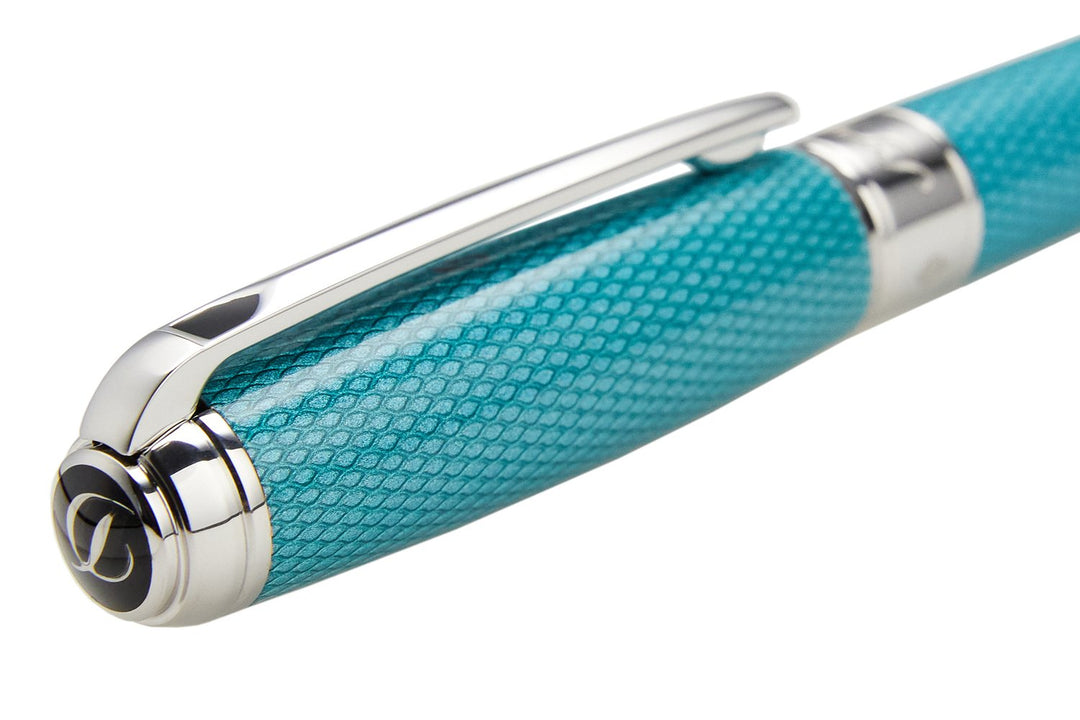 S.T. Dupont Diamond Guilloche Fountain Pen - Aquamarine