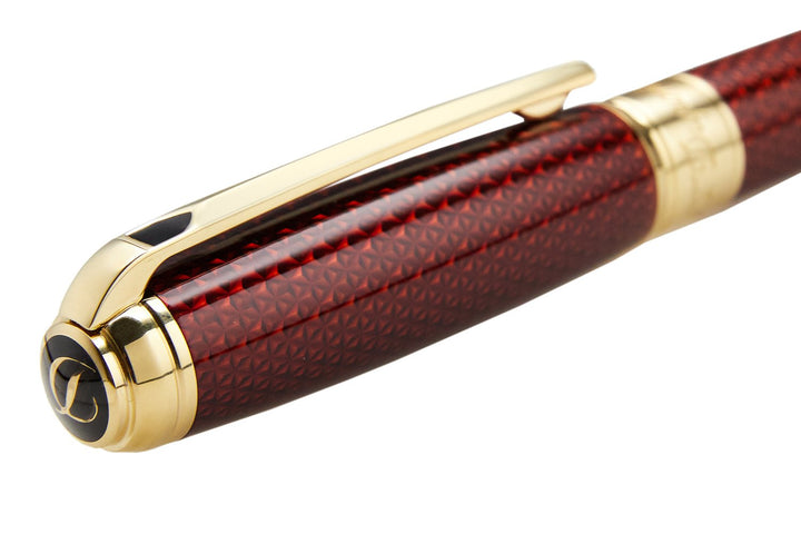 S.T. Dupont Line D Firehead Guilloche Rollerball - Amber
