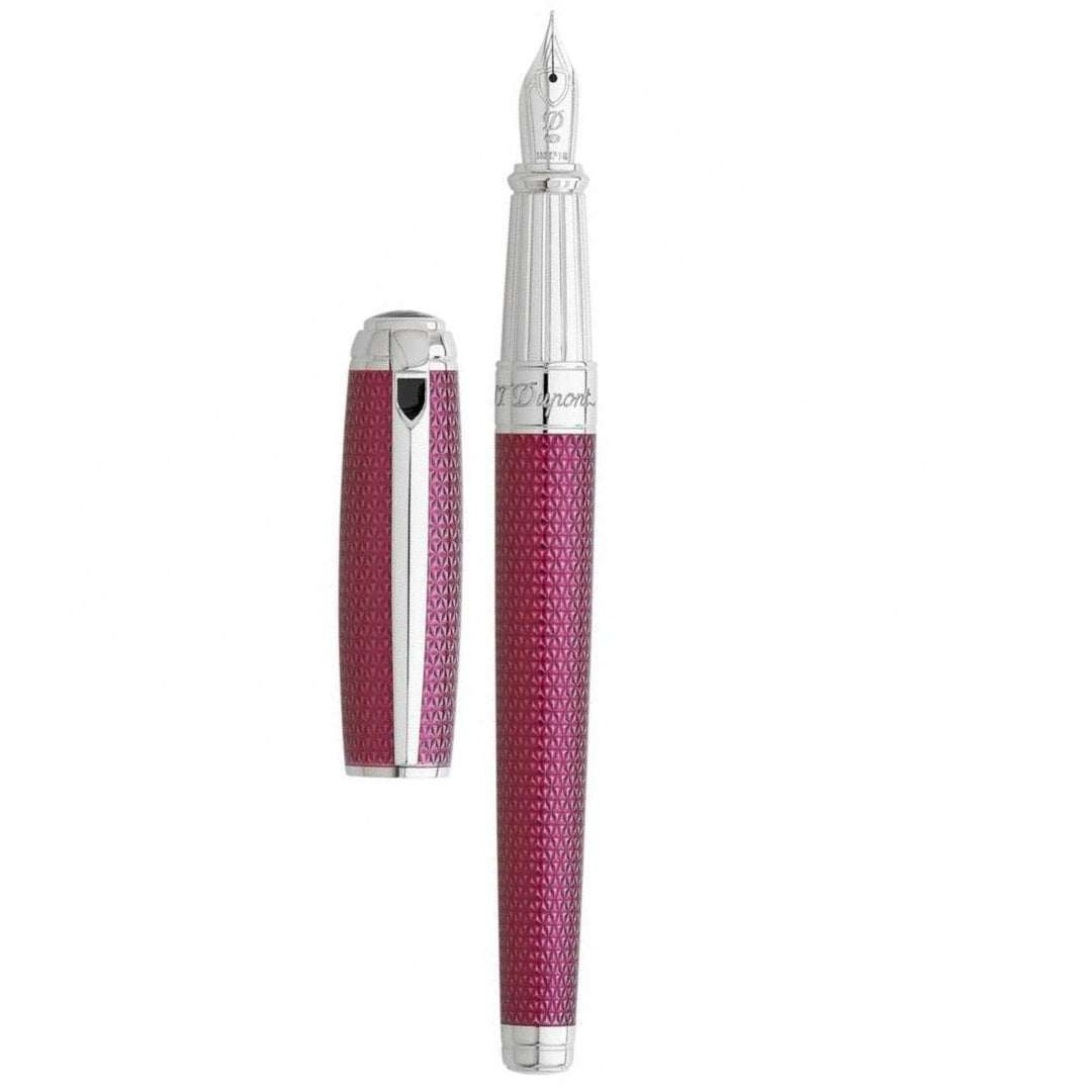 S.T. Dupont Line D Firehead Guilloche  Fountain Pen - Amethyst