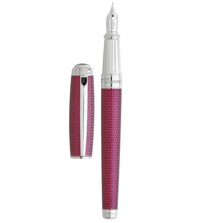 S.T. Dupont Line D Firehead Guilloche  Fountain Pen - Amethyst