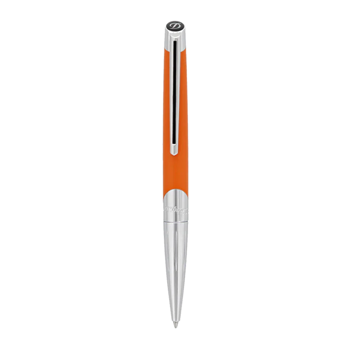 S.T. Dupont Défi Millenium Ballpoint Pen - Silver & Matte Orange