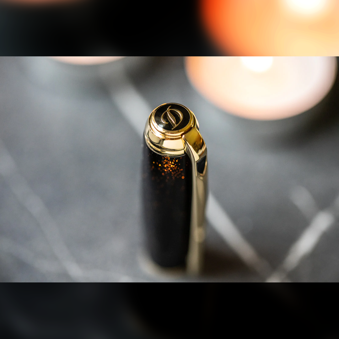 S.T. Dupont Line D Large Gold Dust Rollerball Pen - Black