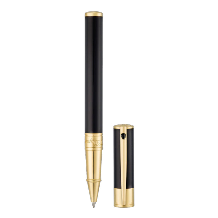 S.T. Dupont D-Initial Rollerball Pen - Black & Gold