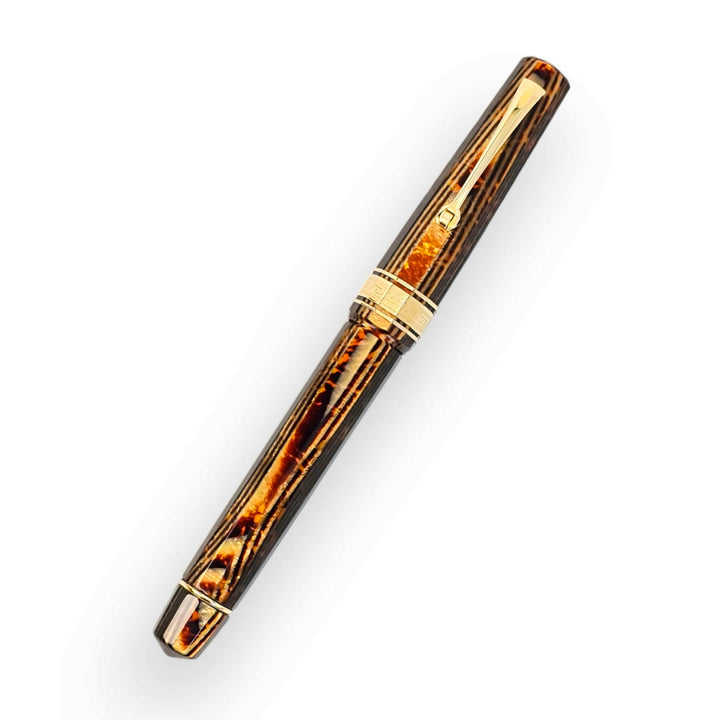 Omas Arco Brown Celluloid Rollerball with Gold Trim