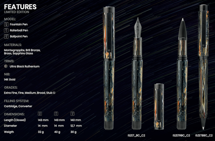 Montegrappa ZERO: Meteor Shower - Rollerball