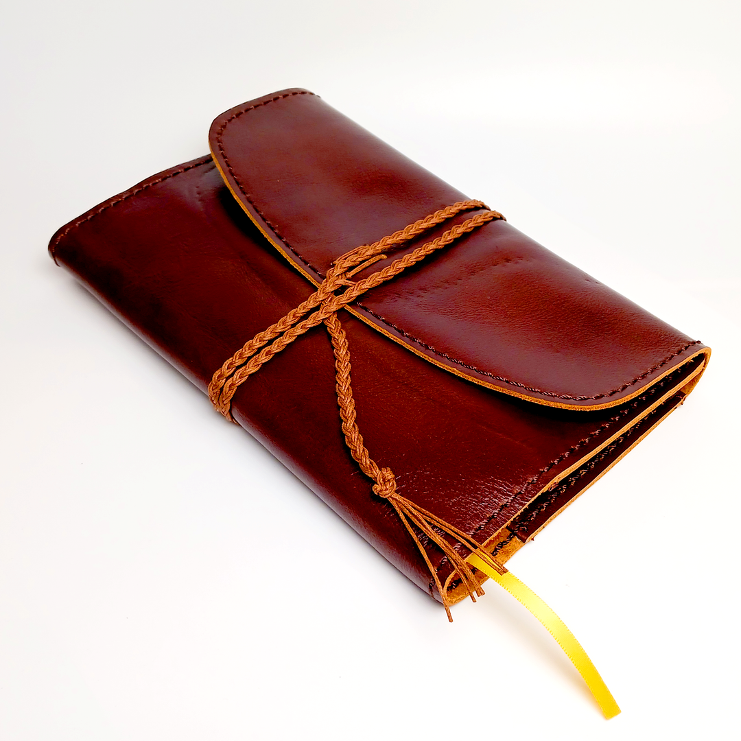 The Pleasure of Writing Leather Travel Journal with Tie and Bookmark