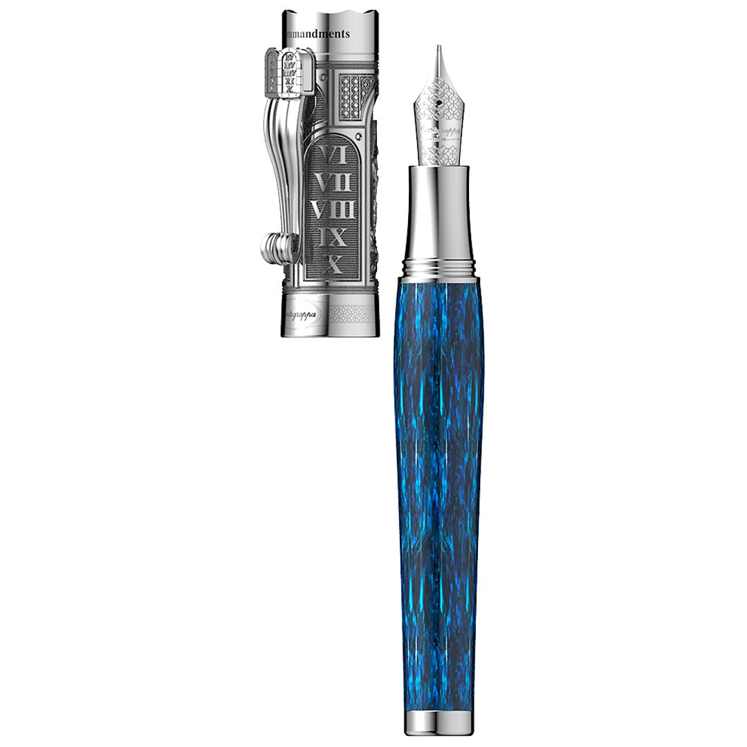 Montegrappa Ten Commandments Blue / Sterling Silver - Fountain Pen