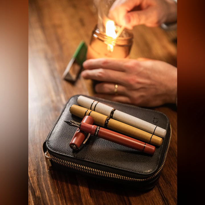 Visconti 3 Pen Leather Case