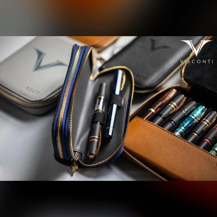 Visconti 3 Pen Leather Case
