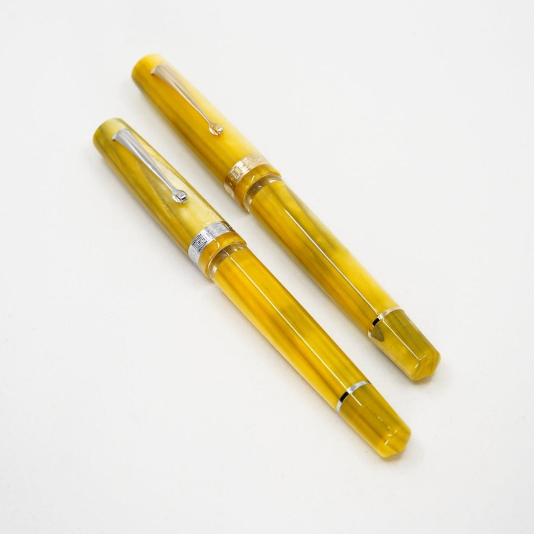 Armando Simoni Club Studio Yellow Pinnacle Fountain Pen - Rhodium Trim