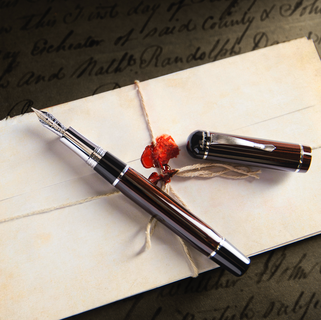 Montegrappa Mia Carissima Ebonite Fountain Pen - Mottled Brick Red
