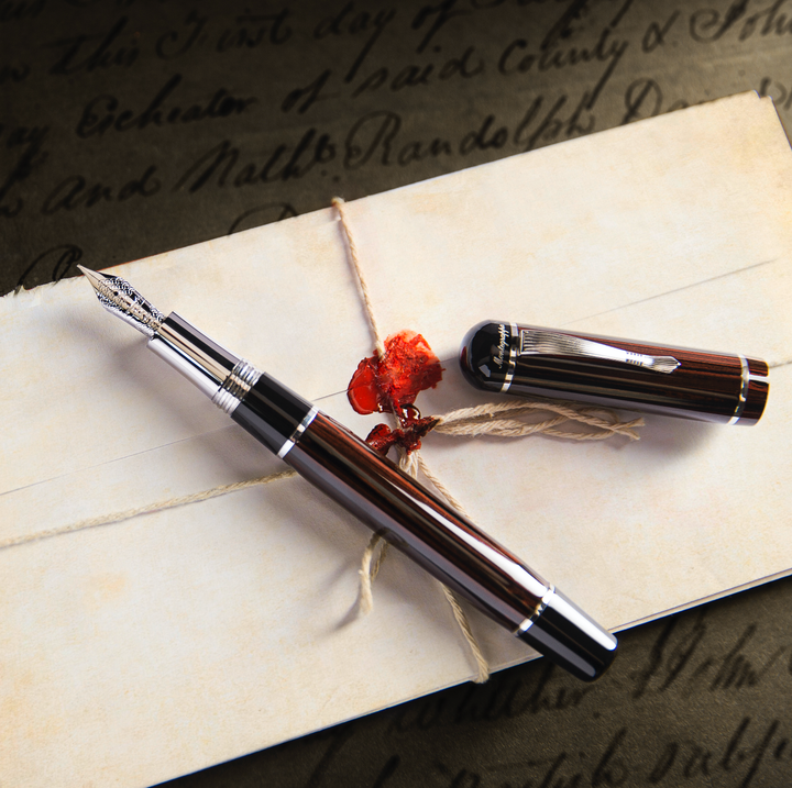 Montegrappa Mia Carissima Ebonite Fountain Pen - Mottled Brick Red