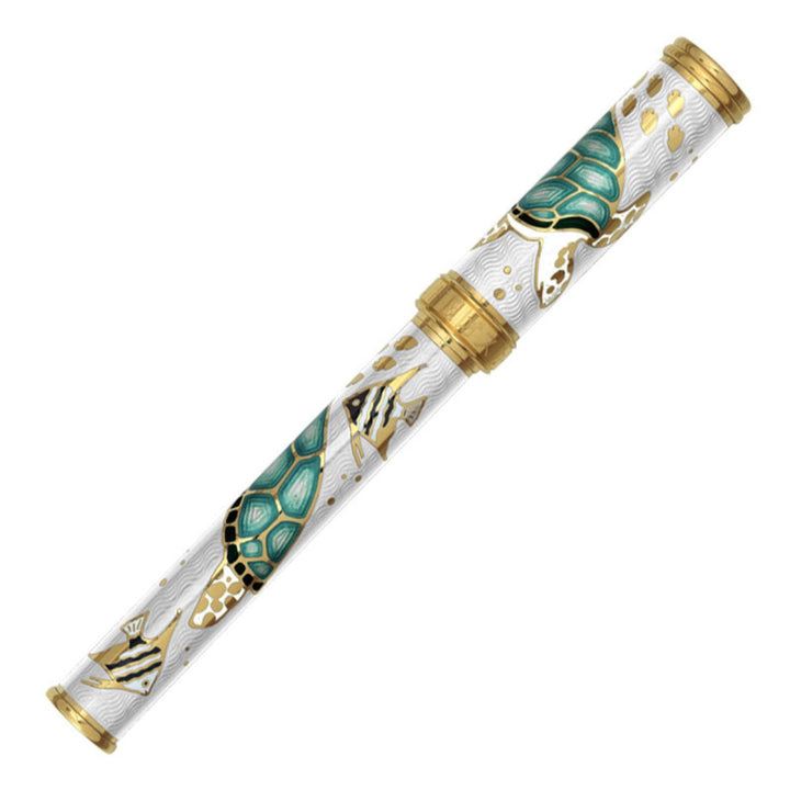 David Oscarson Sea Turtles Fountain Pen - White