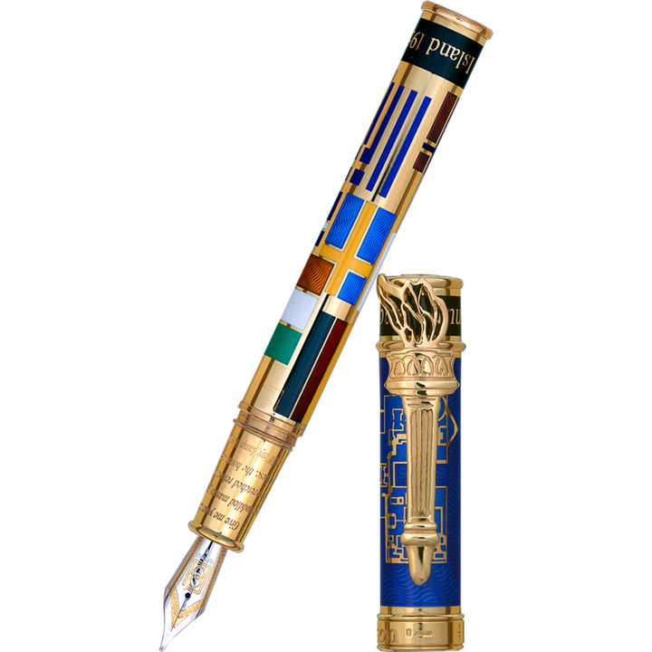 David Oscarson Ellis Island Fountain Pen - Blue