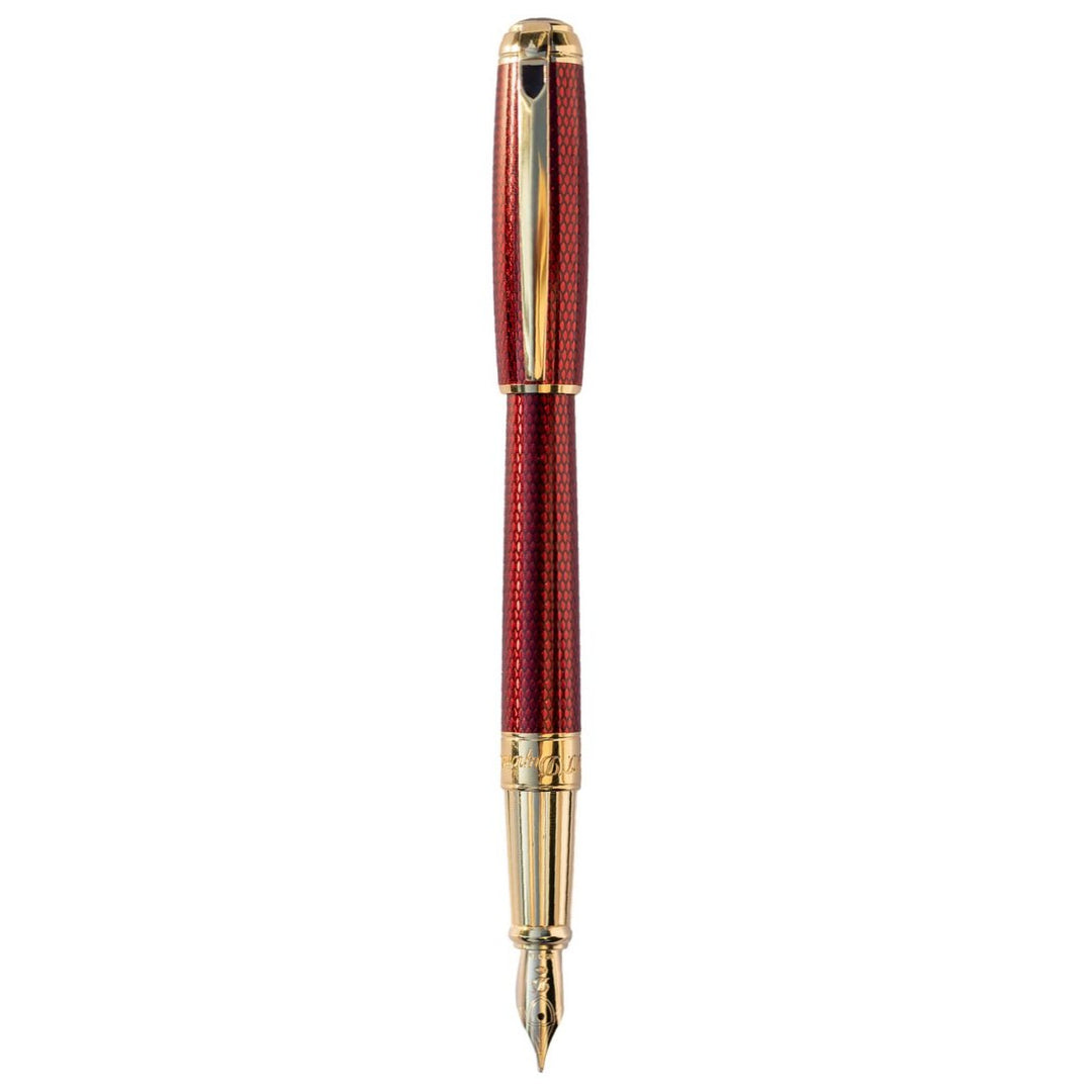 S.T. Dupont Diamond Guilloche Fountain Pen - Ruby