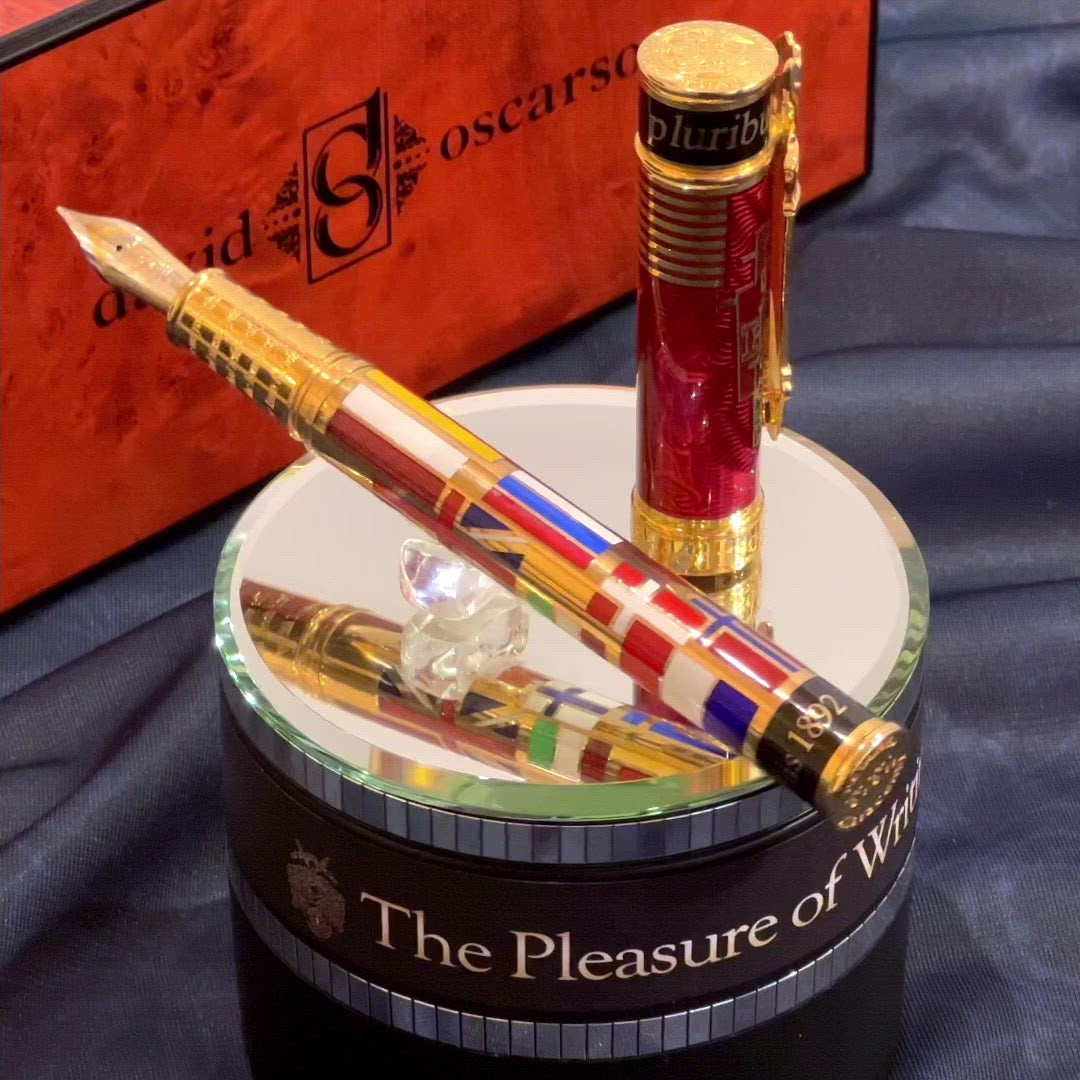 David Oscarson Ellis Island Fountain Pen - Red