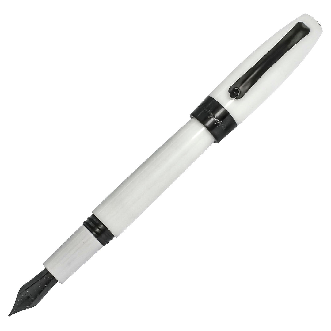 Montegrappa Fortuna Fountain Pen - White And Ruthenium