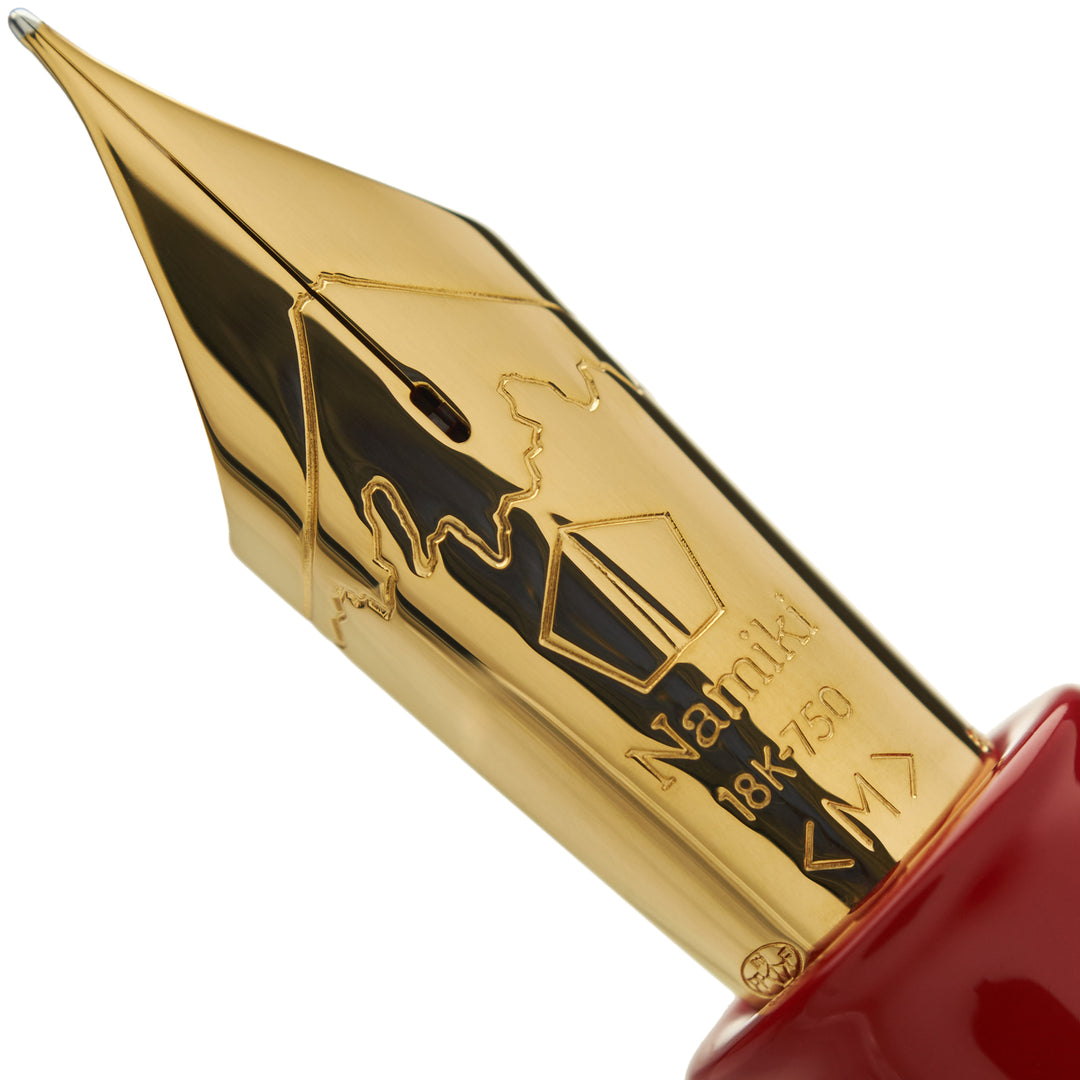Namiki Emperor Urushi Fountain Pen - Vermillion with Rings