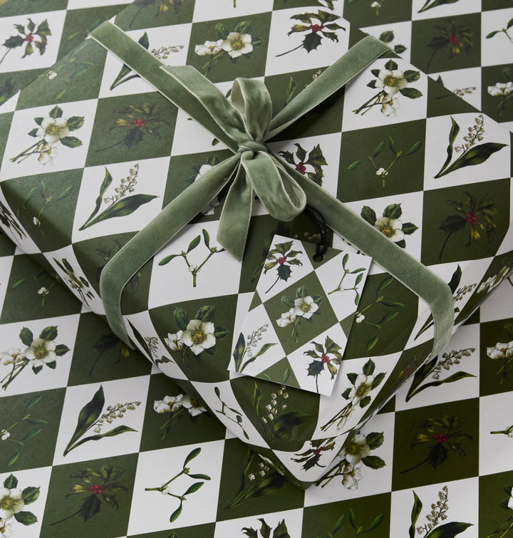 Catherine Lewis Carnivalesque - Green Harlequin Gift Wrapping Paper (2 Sheets)