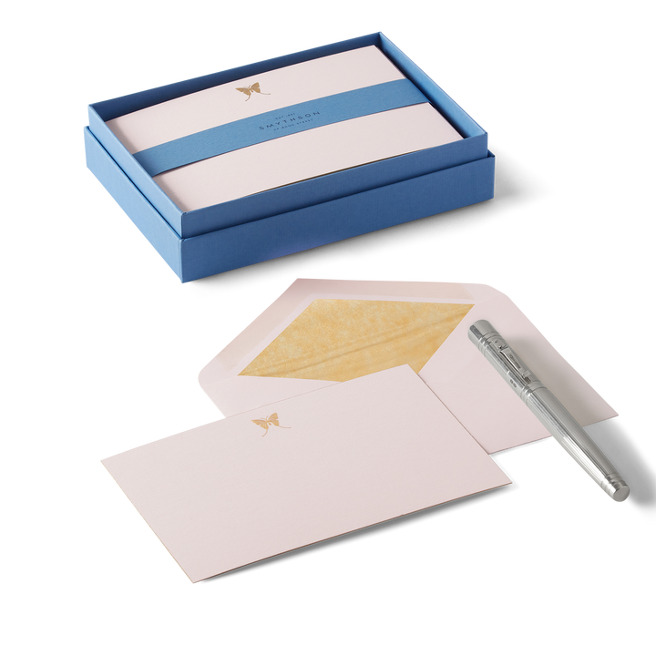 Smythson Butterfly Motif Correspondence Cards envelope