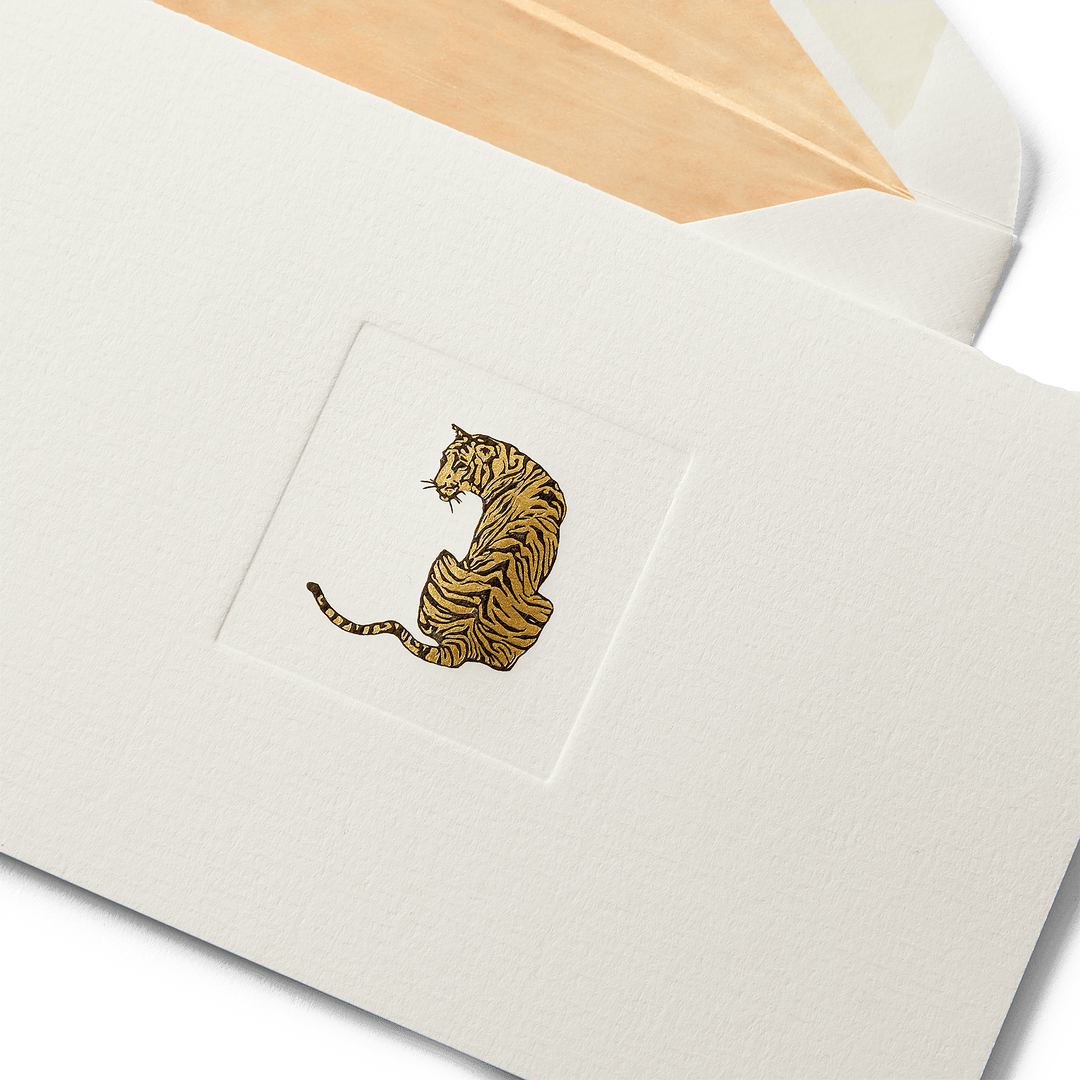 Smythson Tiger Icon Notelets detail