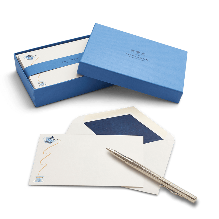 Smythson Teapot Motif Correspondence Cards envelope