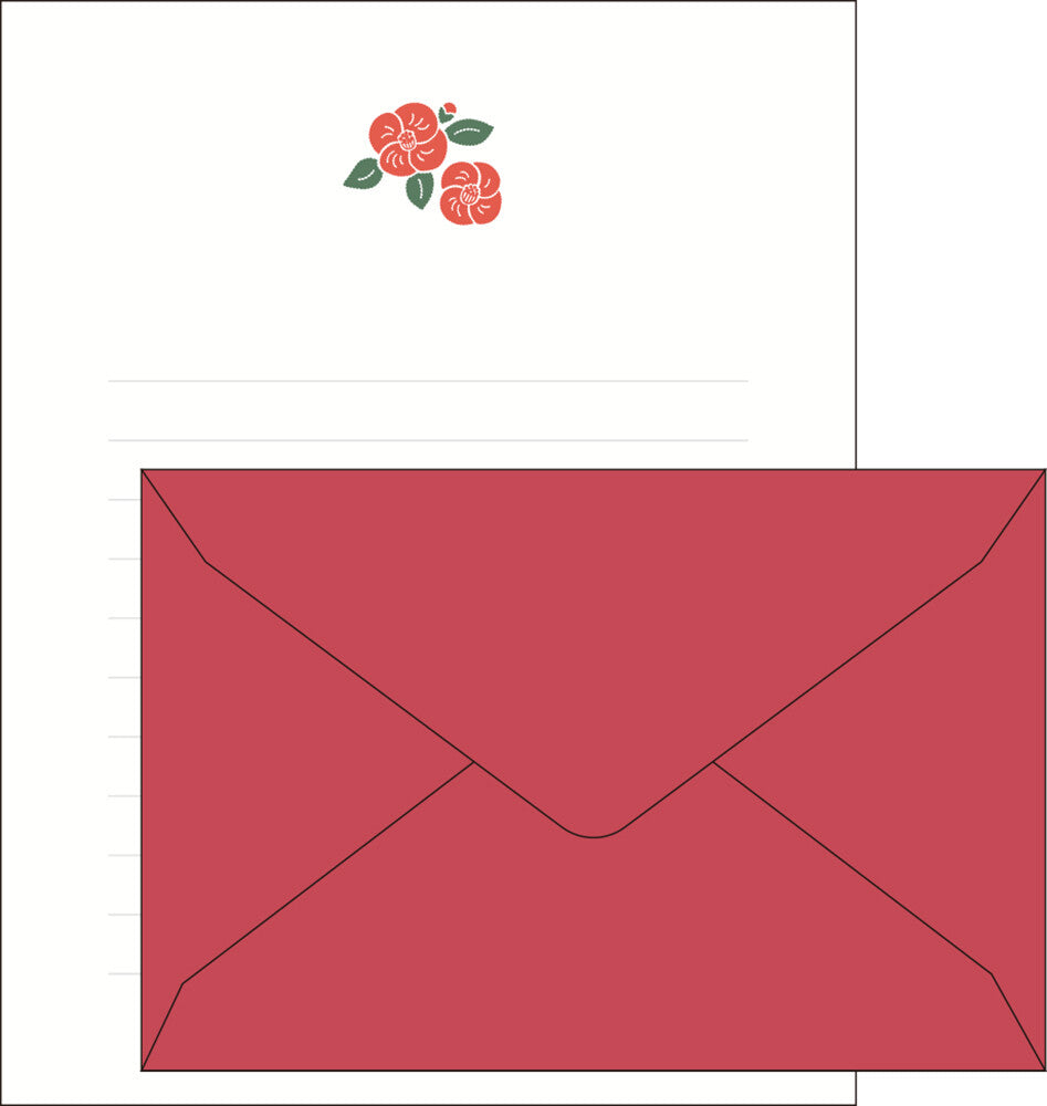 Japanese Letterpress Camellia Letter Set