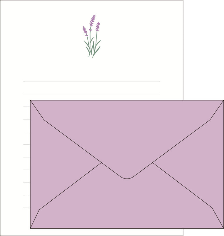 Japanese Letterpress Lavender Writing Set