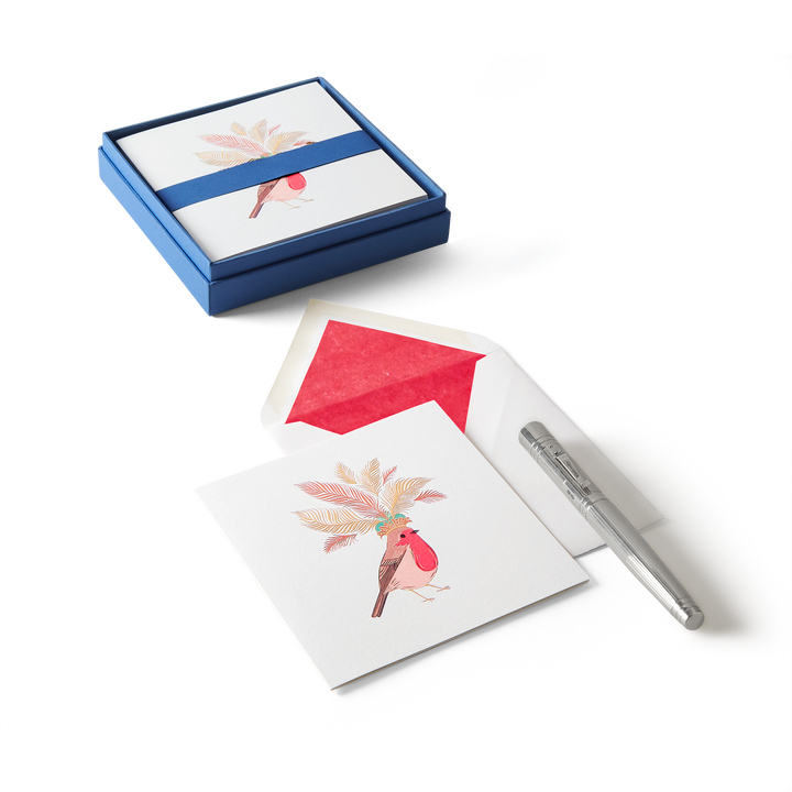 Smythson Christmas Robin Card Set envelope