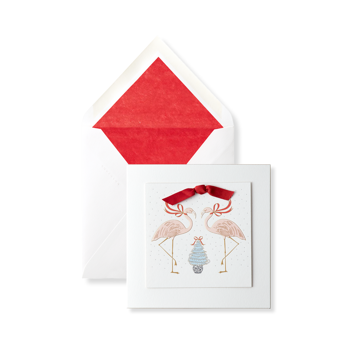 Smythson Flamingoes Christmas Card