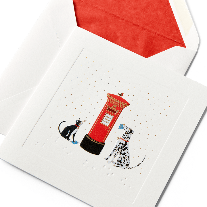 Smythson Postal Pets Christmas Card Set detail