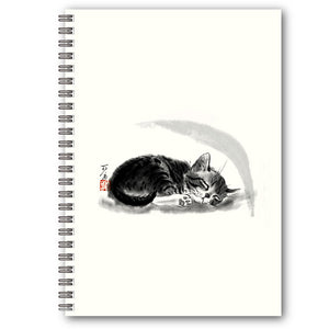 Minori Nakahama Sumi Painting Sleeping Cat A5 Grid Ring Notebook