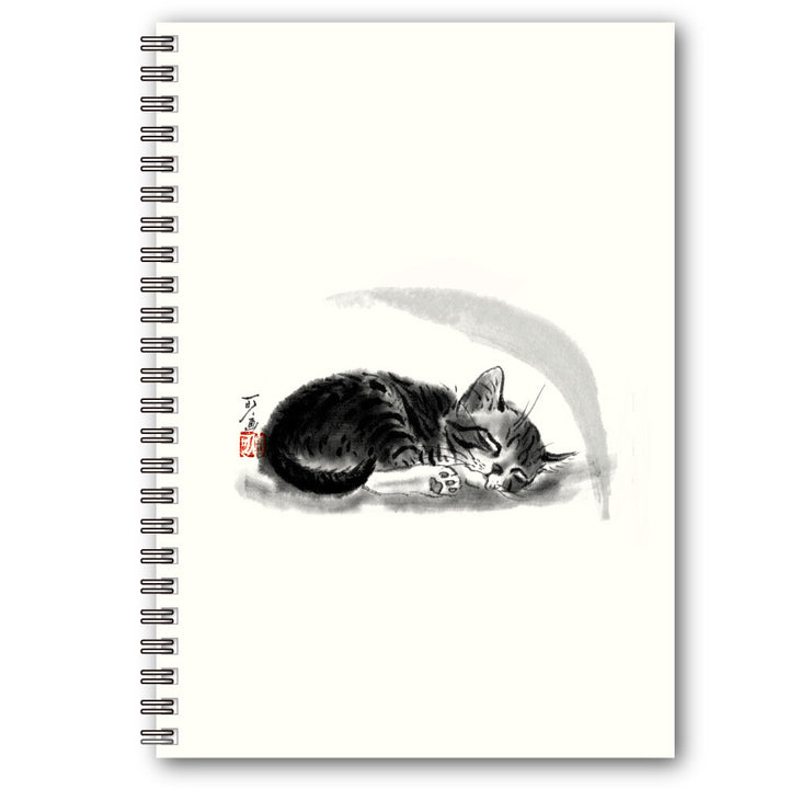 Minori Nakahama Sumi Painting Sleeping Cat A5 Grid Ring Notebook