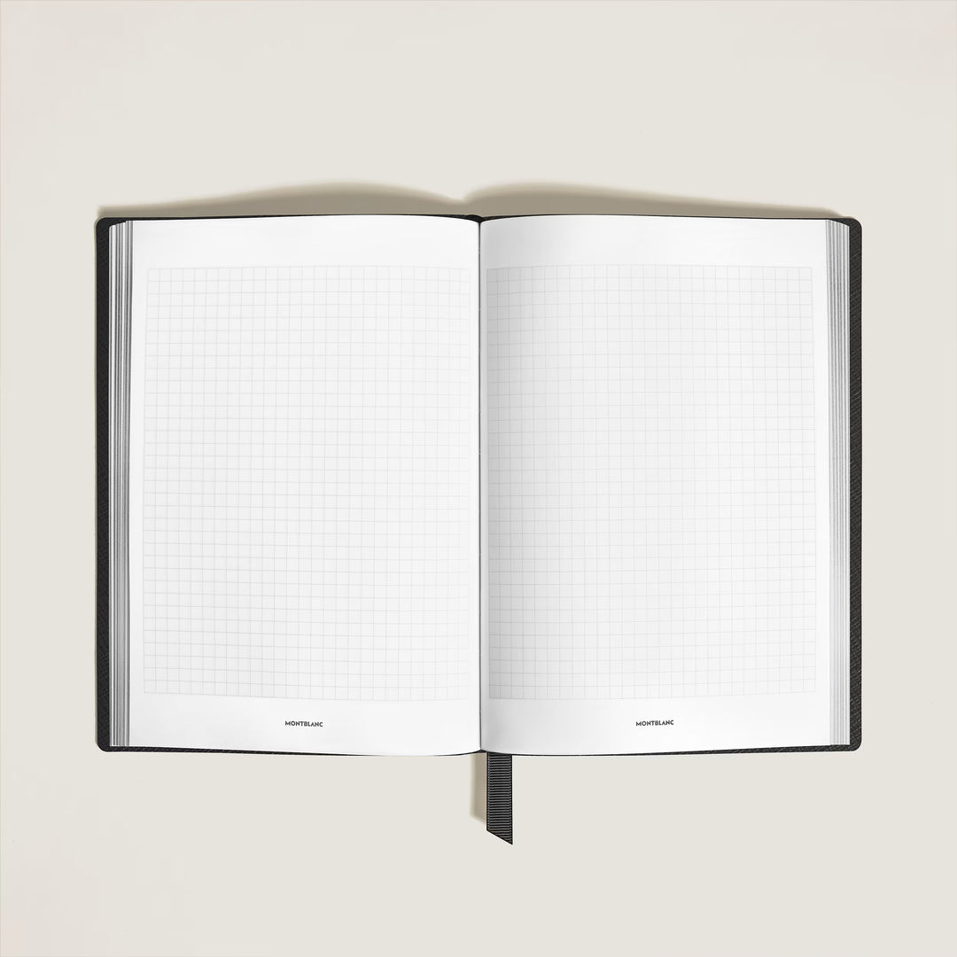 Notebook Medium, Saffiano Leather Black - Squared Pages