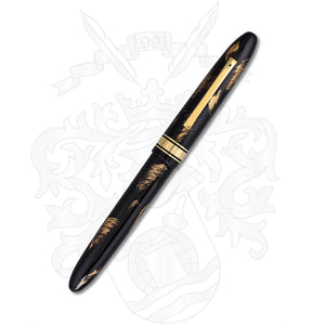 Omas Ogiva Black and Gold Maki-e Fountain Pen