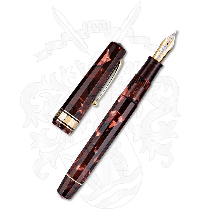 OMAS Bologna Marbled Burgundy Fountain Pen