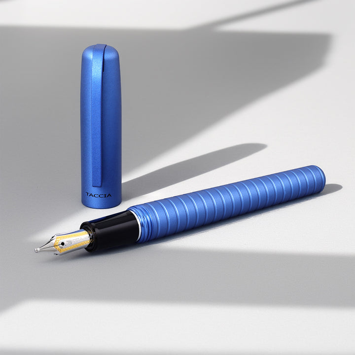 Taccia Pinnacle Fountain Pen TPN-149F-AB – Aero Blue, Stainless Steel Music Nib
