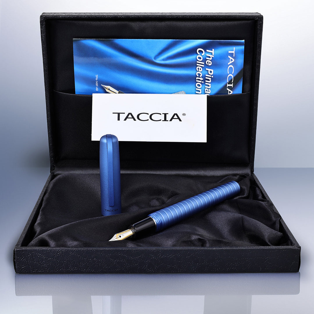 Taccia Pinnacle Fountain Pen TPN-149F-AB – Aero Blue, Stainless Steel Music Nib