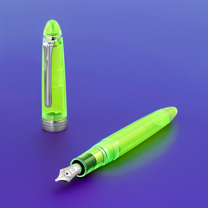 Sailor 1911S Highlighter Fountain Pen – Neon Green Limited Edition, 14K Gold MS Nib