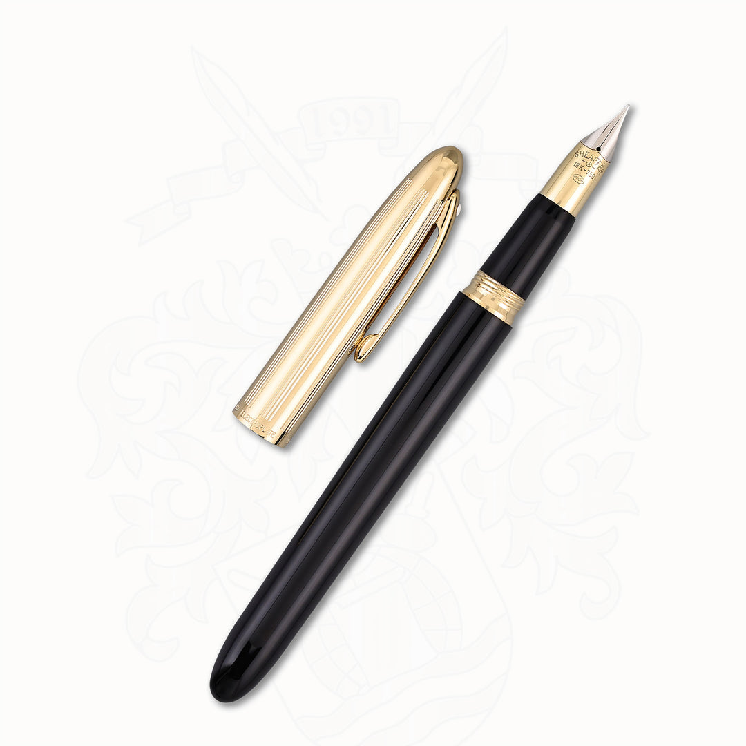 Sheaffer Crest 593 Fountain Pen Black &amp; Gold – 18K Triumph Fine Nib