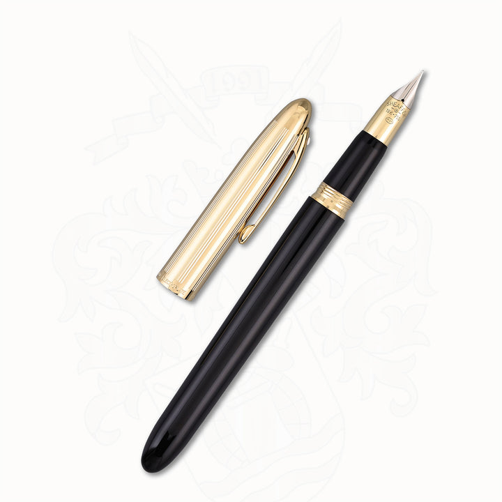 Sheaffer Crest 593 Fountain Pen Black &amp; Gold – 18K Triumph Fine Nib