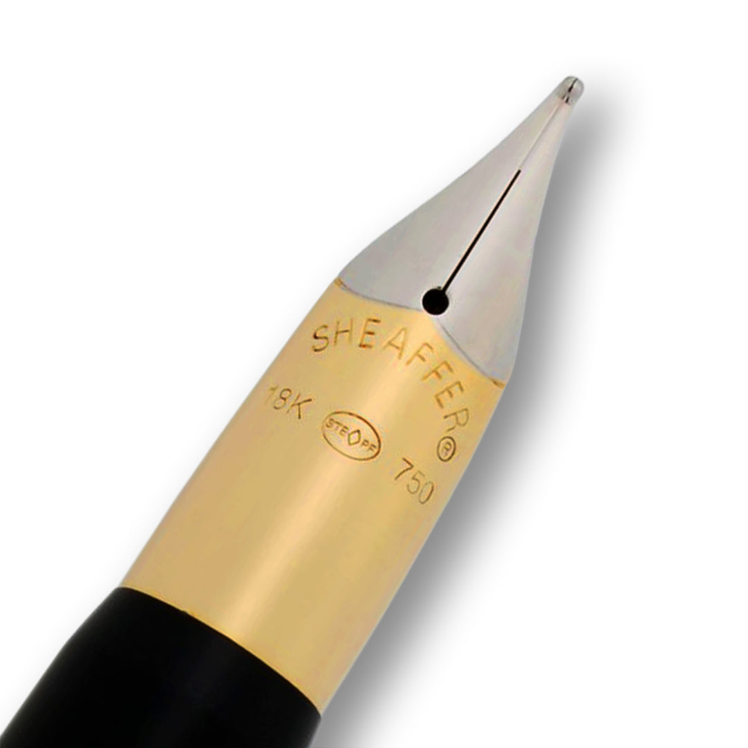Sheaffer Crest 593 Fountain Pen Black &amp; Gold – 18K Triumph Fine Nib