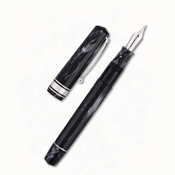 OMAS Dama 555F Pearl Grey Celluloid with HT