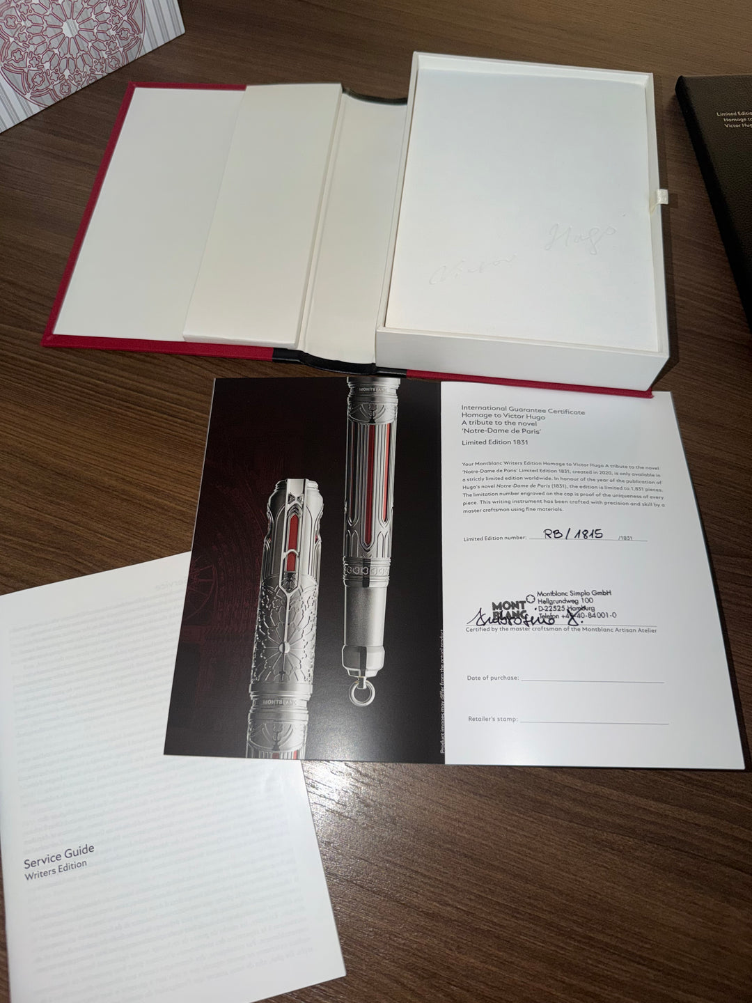 Montblanc Writers Edition Homage to Victor Hugo Limited Edition 1831 Rollerball Pen