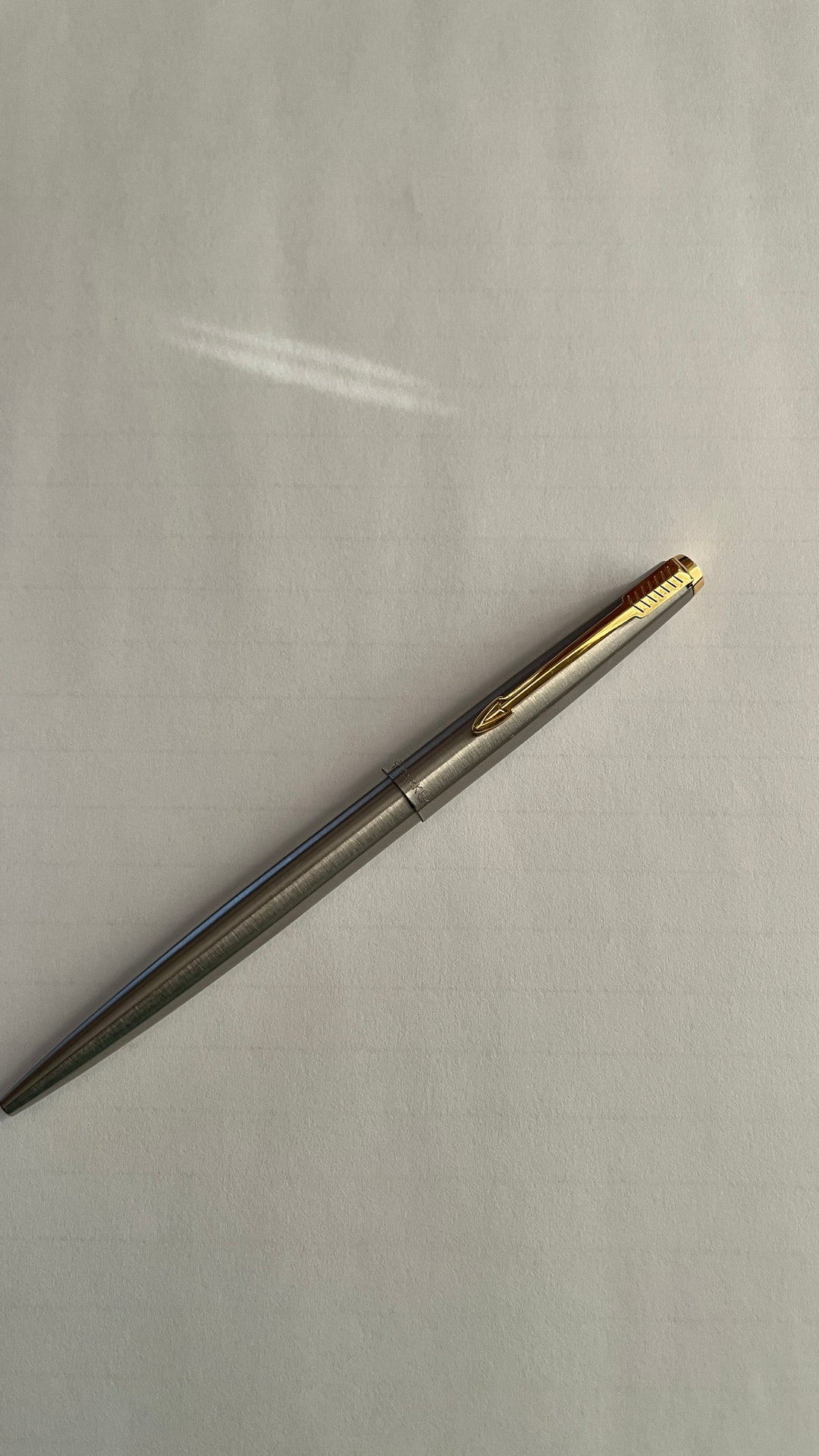 Parker Sonnet Brushed Silver with Goldtone Accents Ballpoint Pen