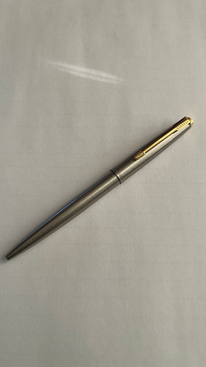 Parker Sonnet Brushed Silver with Goldtone Accents Ballpoint Pen