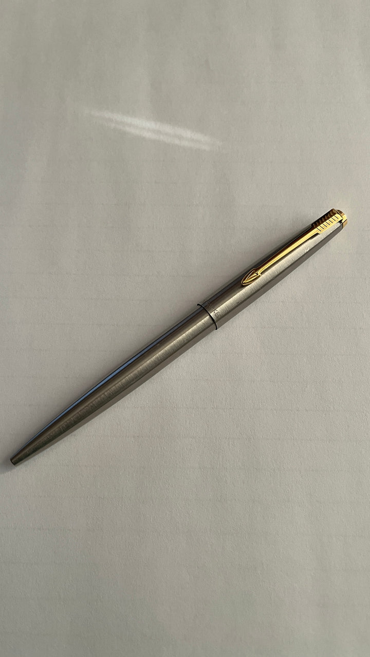 Parker Sonnet Brushed Silver with Goldtone Accents Ballpoint Pen