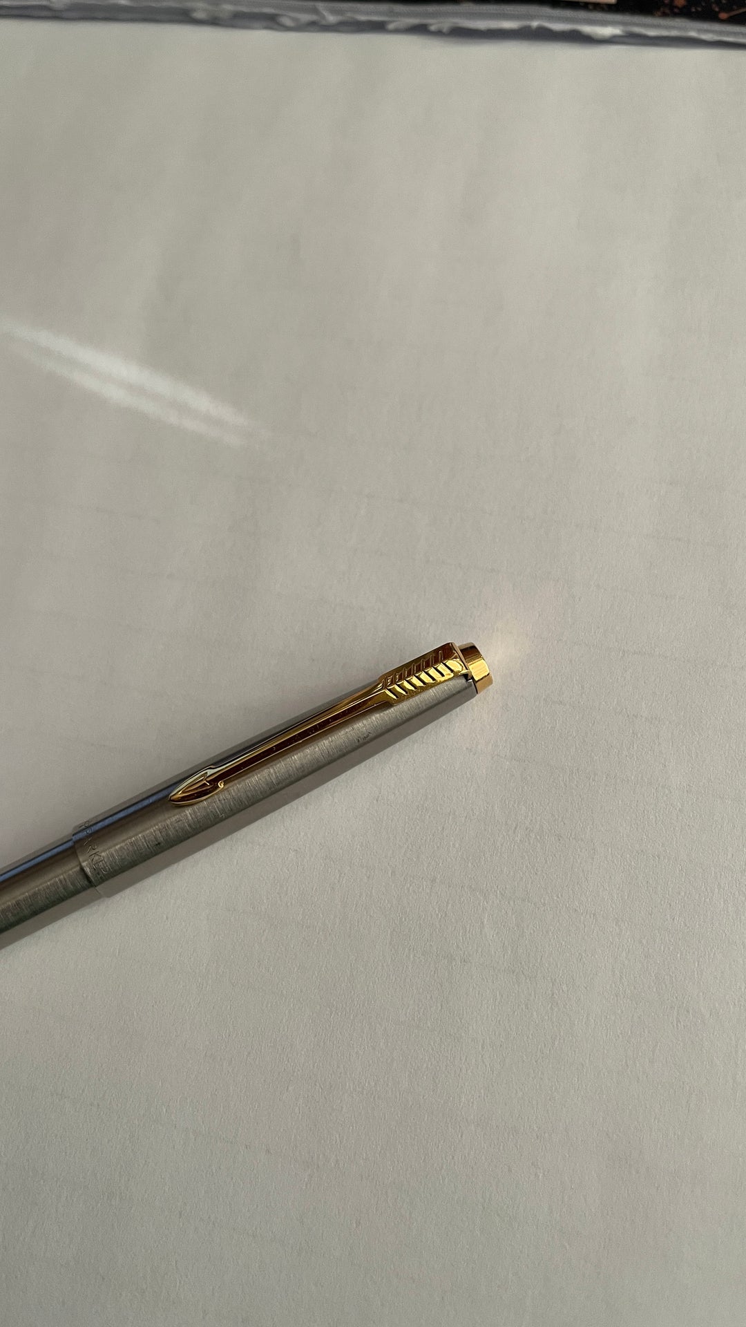Parker Sonnet Brushed Silver with Goldtone Accents Ballpoint Pen