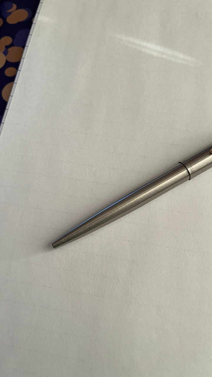 Parker Sonnet Brushed Silver with Goldtone Accents Ballpoint Pen