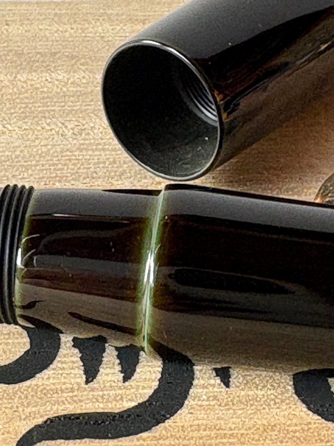 Platinum Izumo Tamenuri in Soratame Green Urushi - Fountain Pen